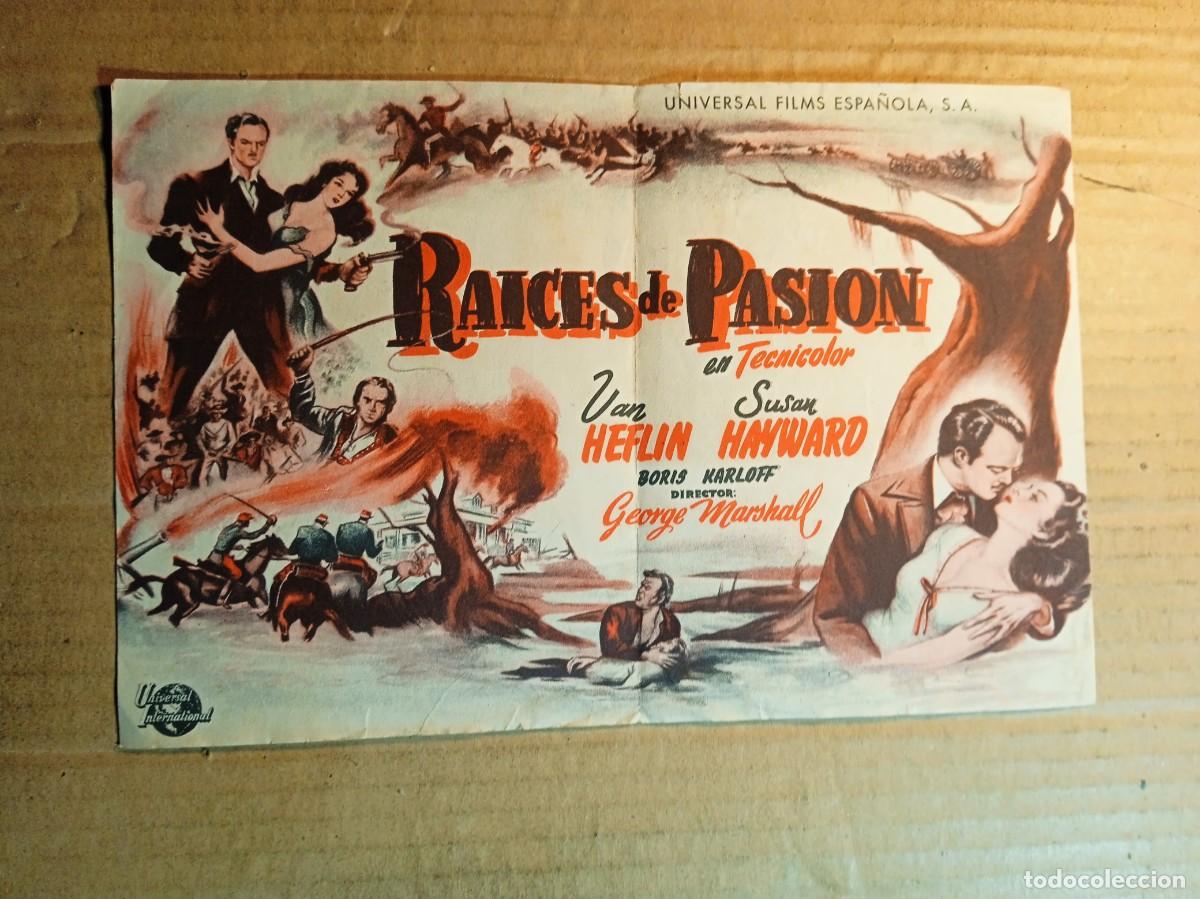  Foglietti di film di film antichi di cinema: FOLLETO DE MANO GIGANTE DE LA PEL&Iacute;CULA RAICES DE PASION