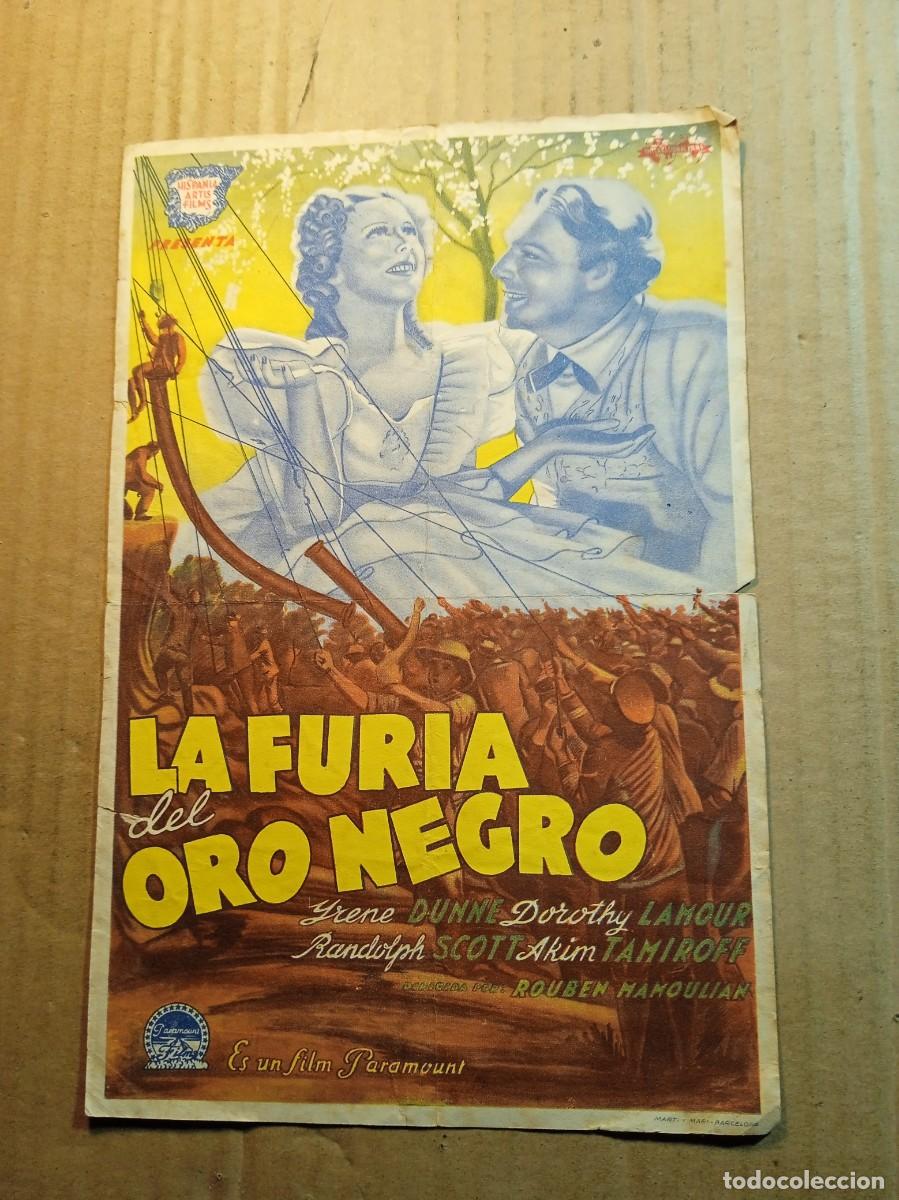  Flyers Publicitaires de films Anciens: FOLLETO DE MANO GIGANTE DE LA PEL&Iacute;CULA LA FURIA DEL ORO NEGRO