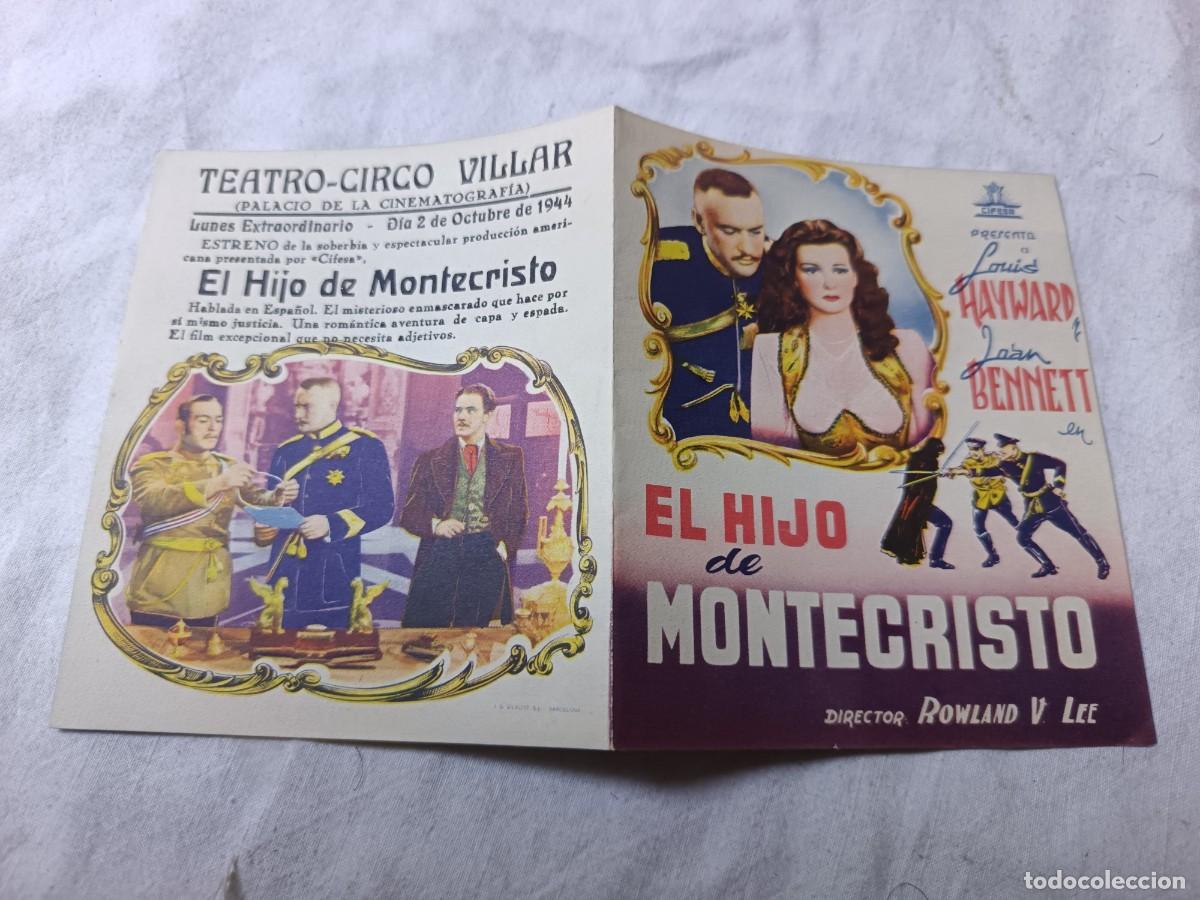 Cine: Folleto de Mano de Cine, El Hijo de Montecristo