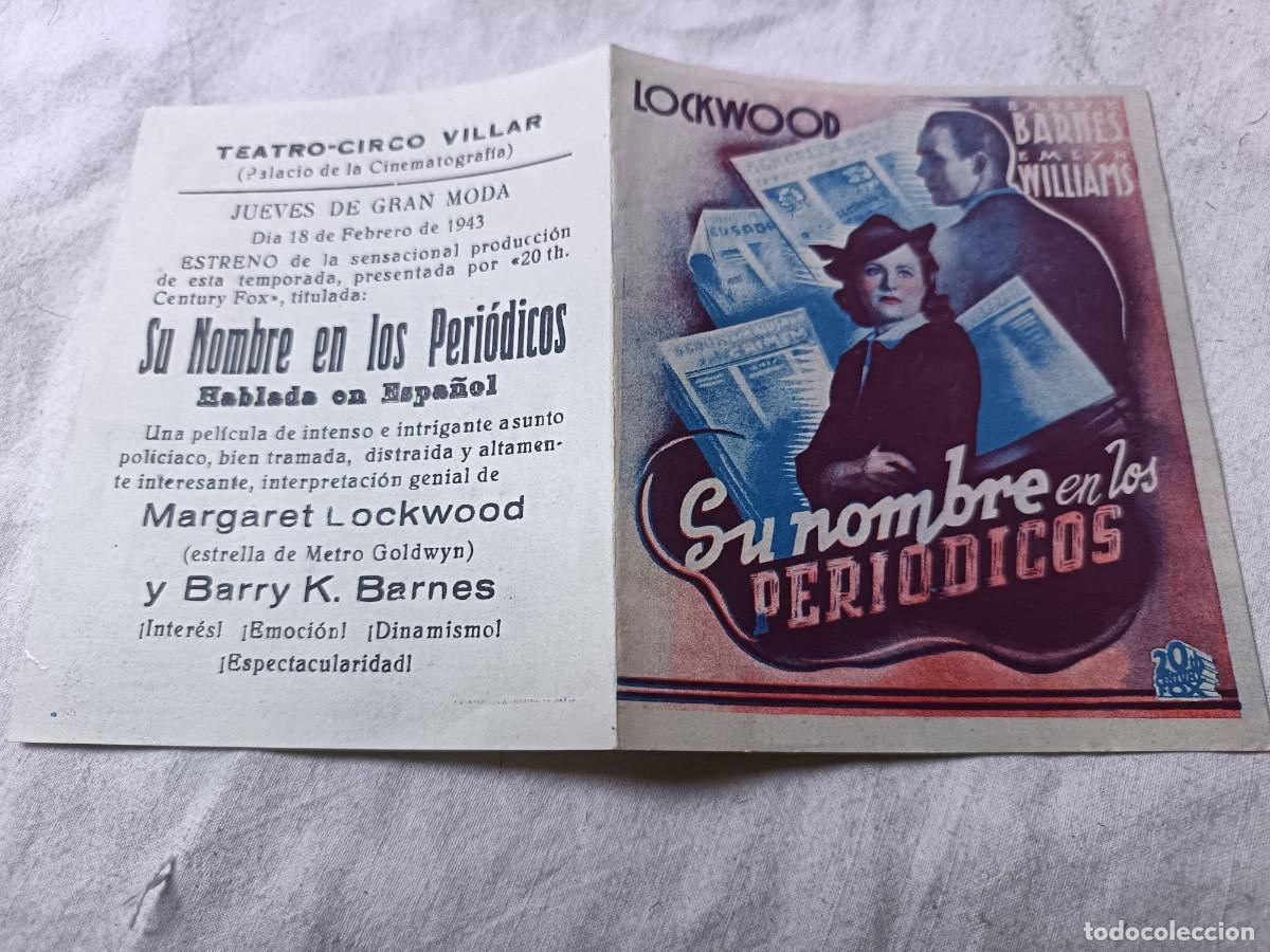 Cine: Folleto de Mano de Cine, Su Nombre en los Peri&oacute;dicos