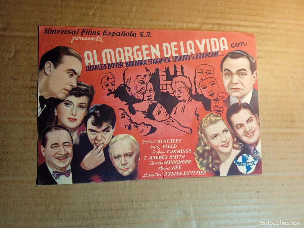  Flyers Publicitaires de films Anciens: FOLLETO DE MANO GIGANTE DE LA PEL&Iacute;CULA AL MARGEN DE LA VIDA