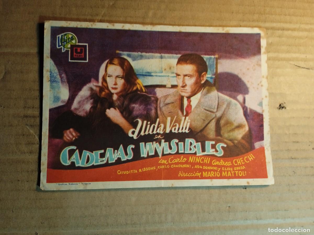  Flyers Publicitaires de films Anciens: FOLLETO DE MANO GIGANTE DE LA PEL&Iacute;CULA CADENAS INVISIBLES