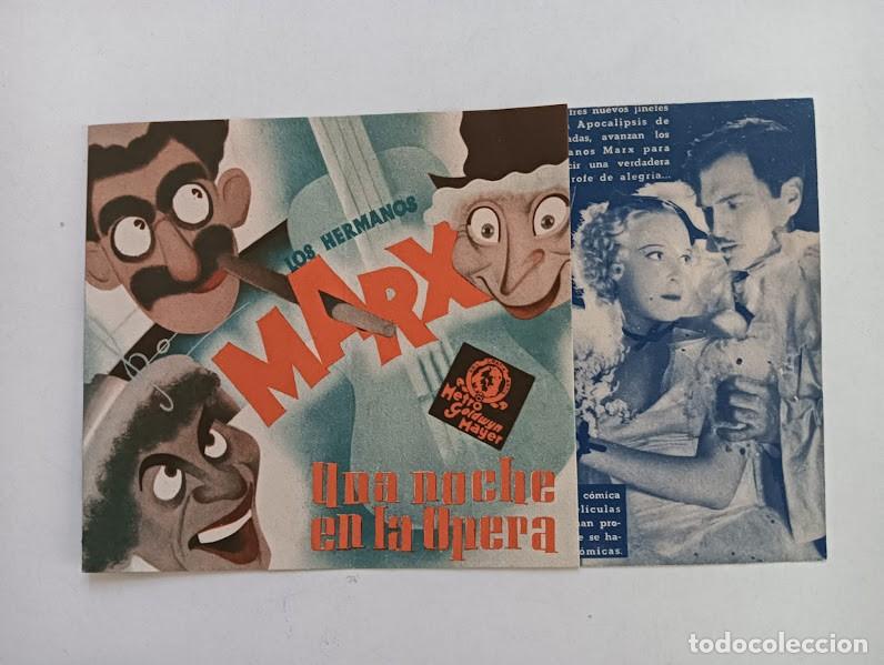 Cine: UNA NOCHE EN LA OPERA PROGRAMA DOBLE MGM HERMANOS MARX ALLAN JONES
