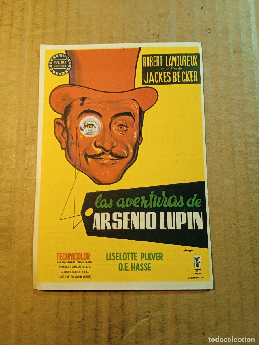 Flyers Publicitaires de films Anciens: FOLLETO DE MANO CON PUBLICIDAD LAS AVENTURAS DE ARSENIO LUPIN