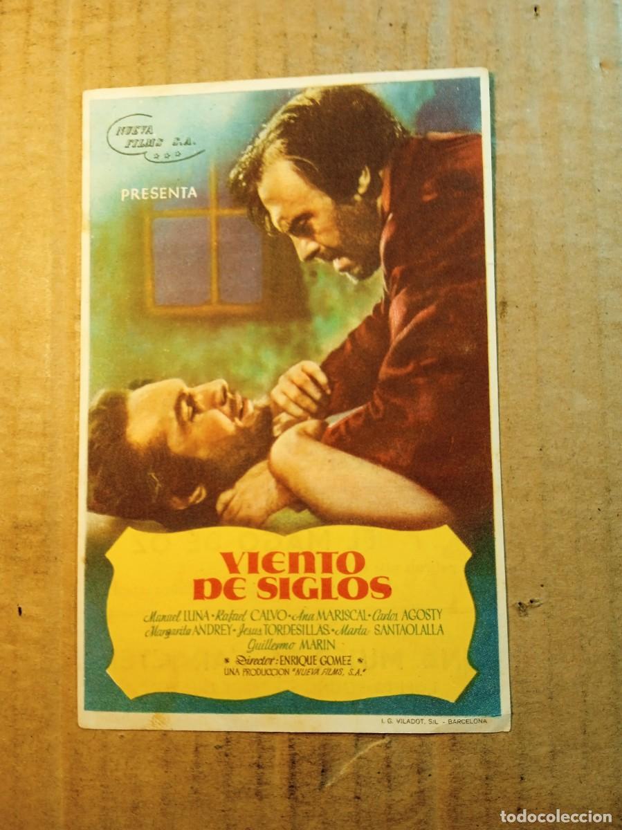 Cine: FOLLETO DE MANO CON PUBLICIDAD VIENTO DE SIGLOS