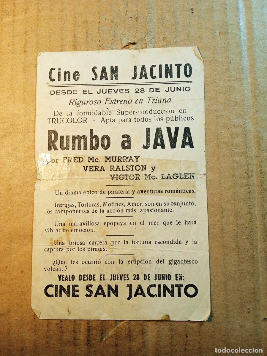 Cine: FOLLETO DE MANO CON PUBLICIDAD RUMBO A JAVA - Foto 2