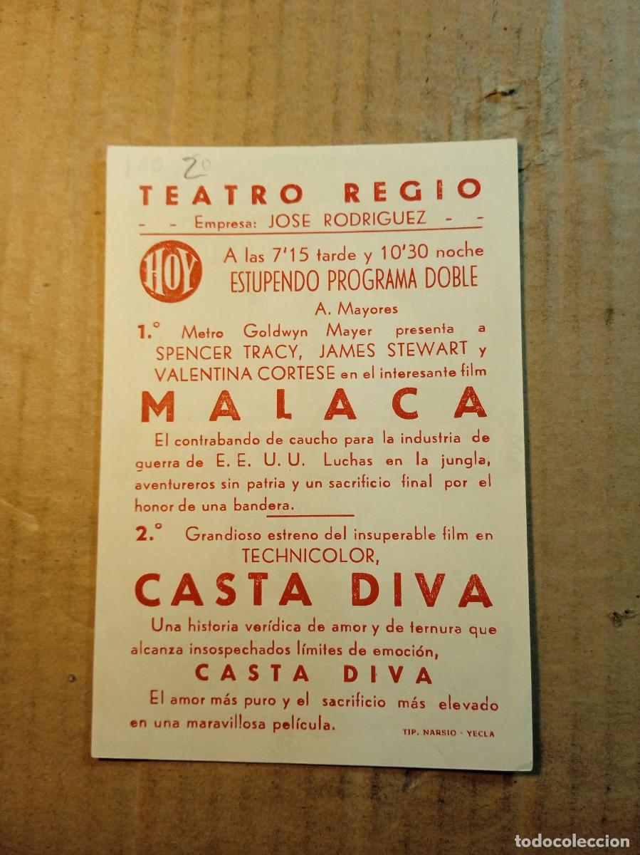 Cine: FOLLETO DE MANO CON PUBLICIDAD CASTA DIVA - Foto 2