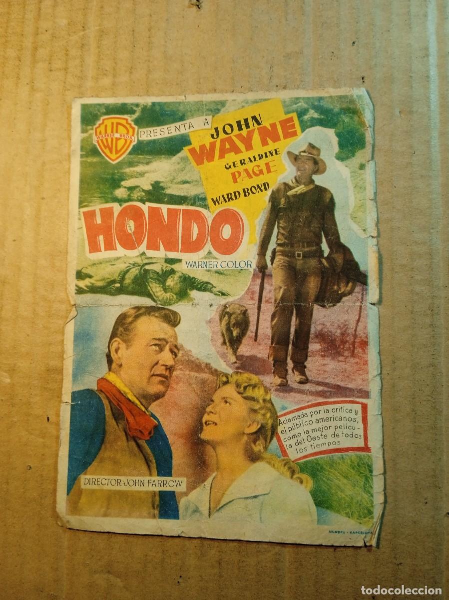 Folhetos de m&atilde;o de filmes antigos de cinema: FOLLETO DE MANO CON PUBLICIDAD HONDO