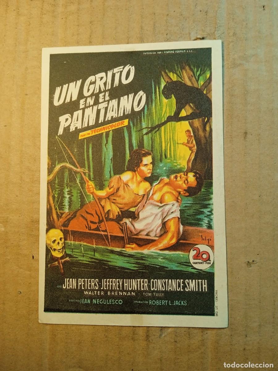 Folhetos de m&atilde;o de filmes antigos de cinema: FOLLETO DE MANO CON PUBLICIDAD UN GRITO EN EL PANTANO