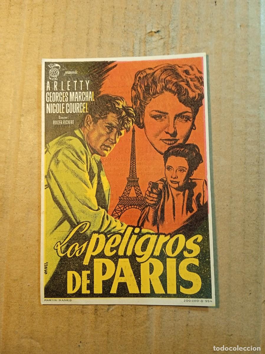 Folhetos de m&atilde;o de filmes antigos de cinema: FOLLETO DE MANO CON PUBLICIDAD LOS PELIGROS DE PARIS