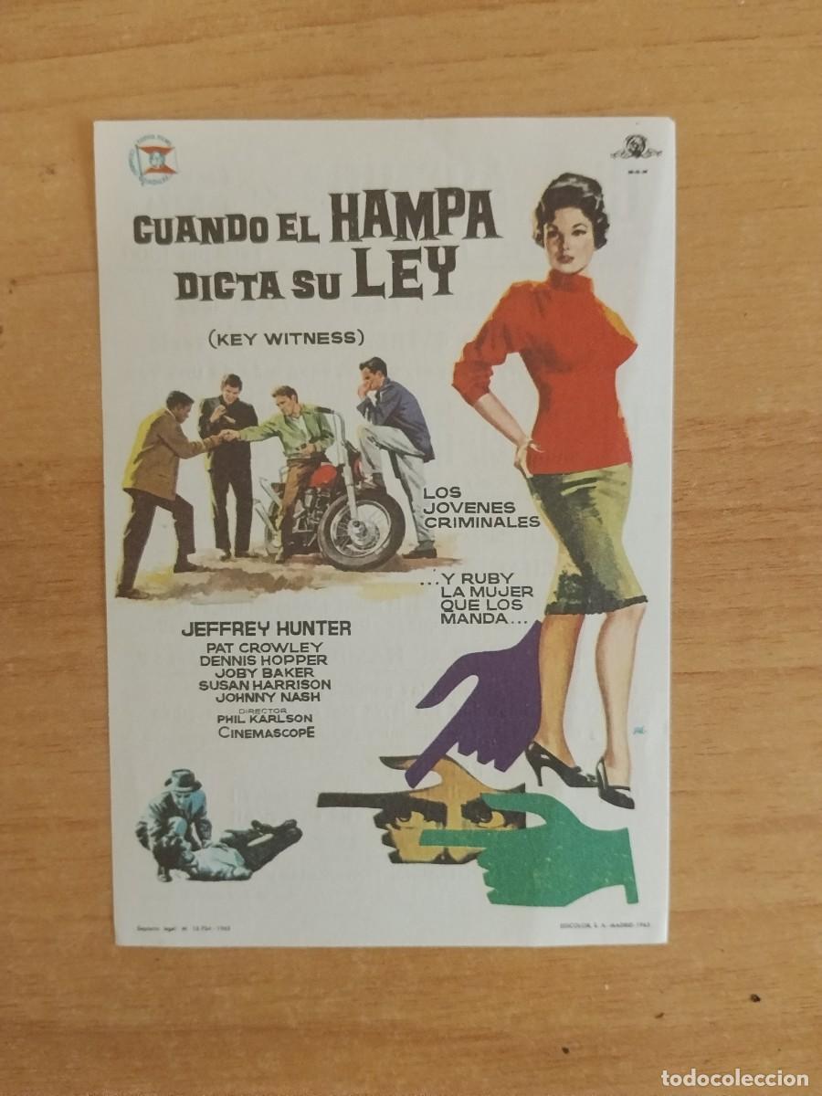 Cine: ROSA -PROGRAMA DE LA PELICULA --`CUANDO EL HAMPA DICTA SU LEY ct