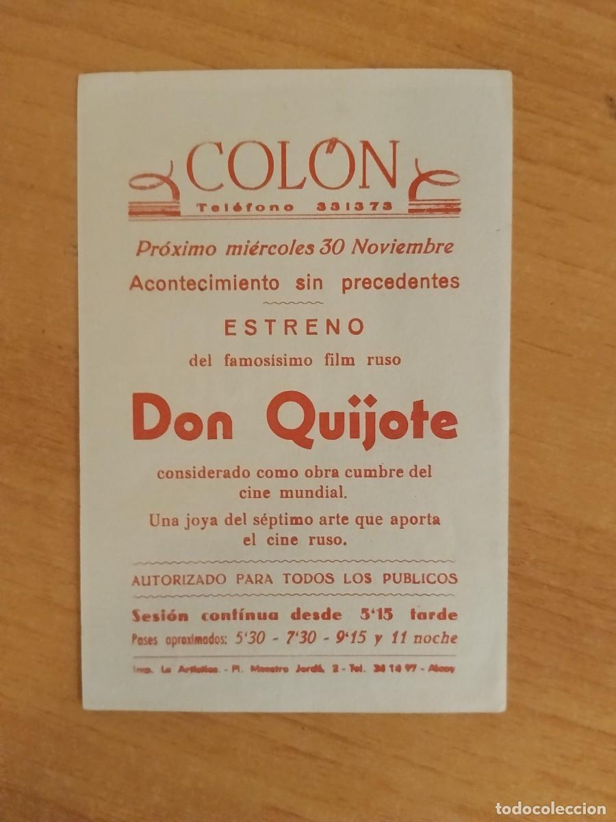 Cine: TURQ -PROGRAMA DE LA PELICULA --`DON QUIJOTE ct - Foto 2
