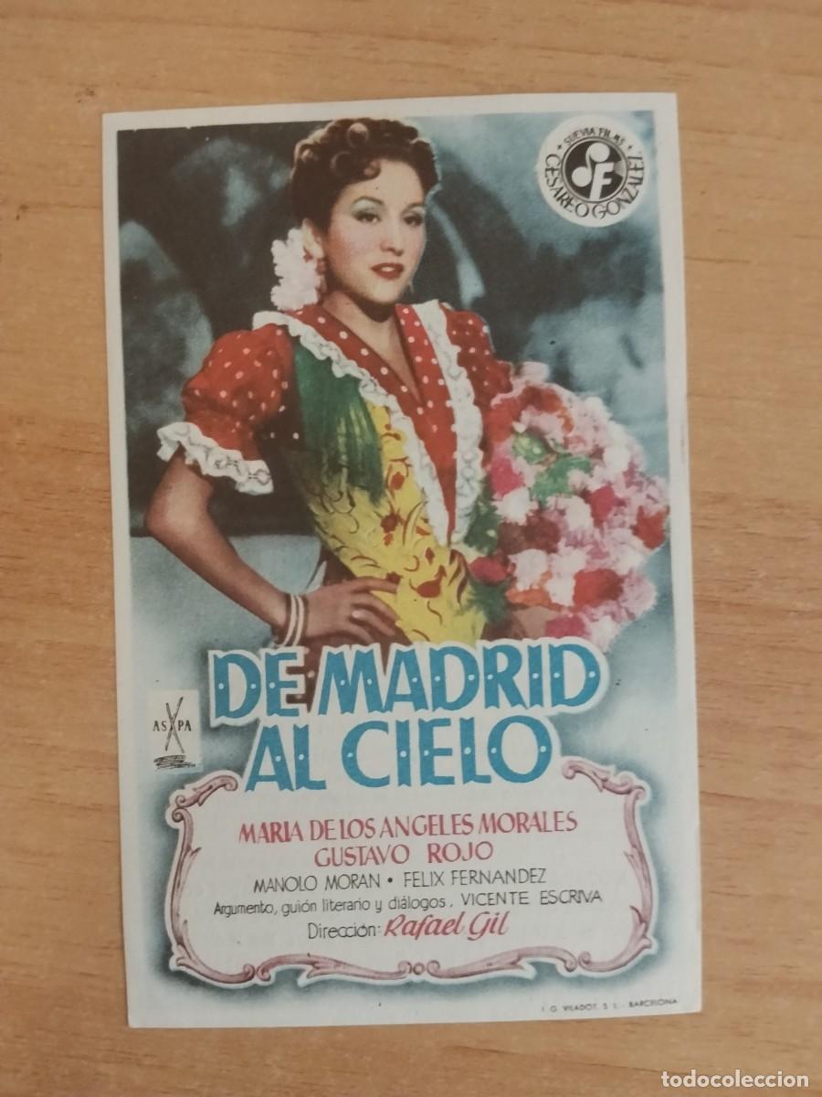 Cine: ROSA-PROGRAMA DE LA PELICULA --`DE MADRID AL CIELO ct