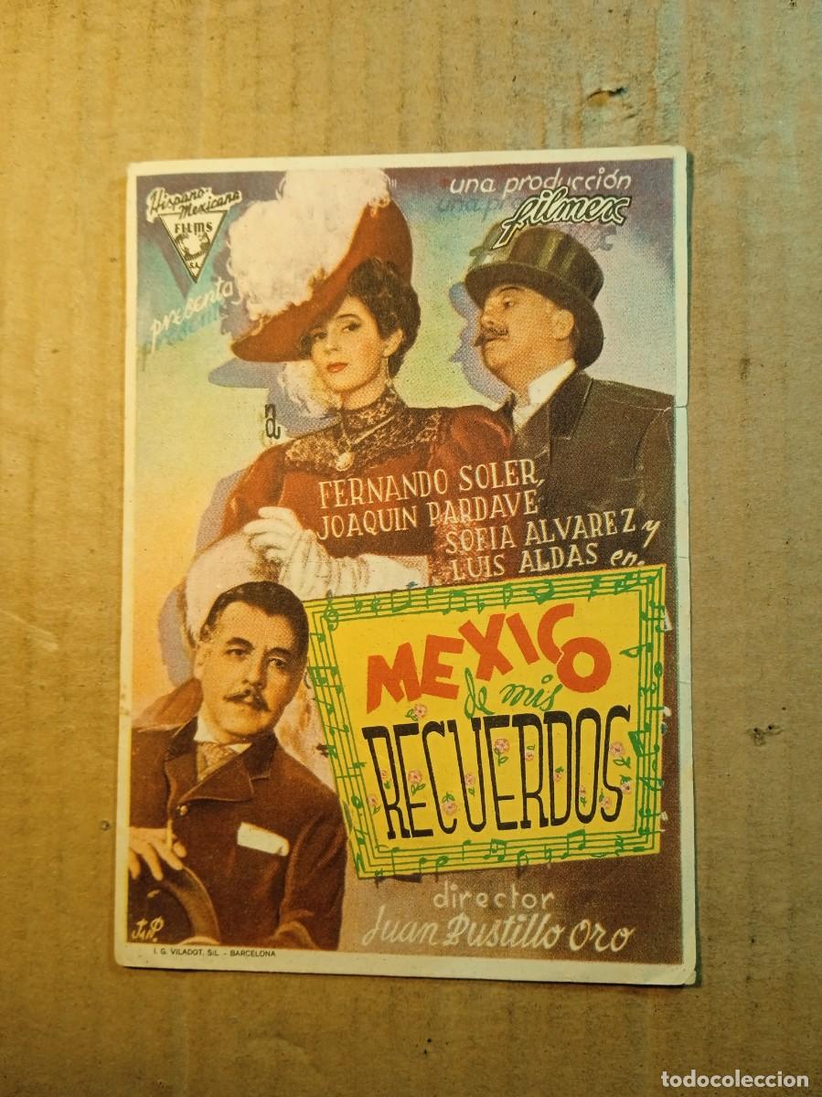 Cine: FOLLETO DE MANO CON PUBLICIDAD M&Eacute;XICO DE MIS RECUERDOS
