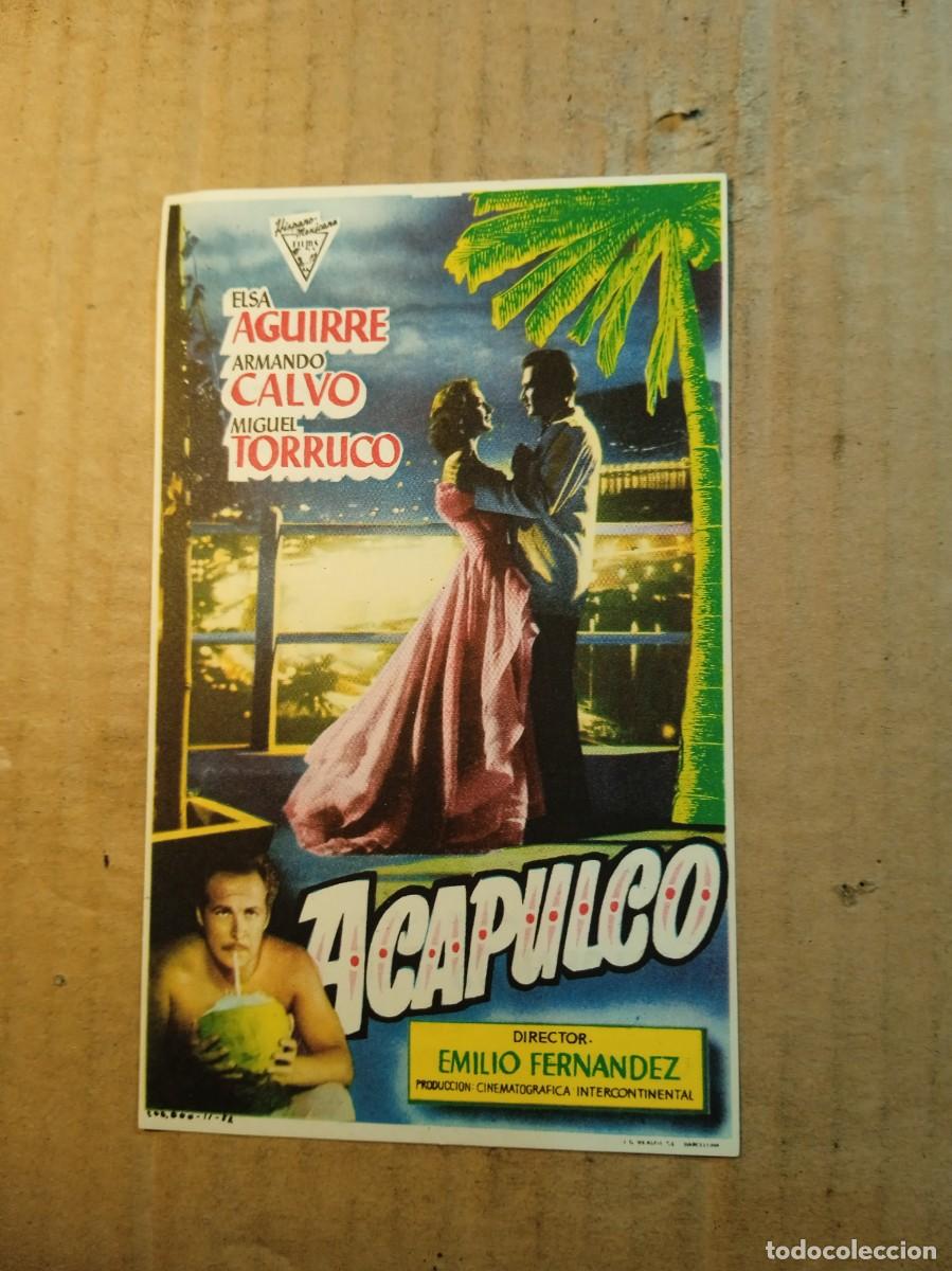 Cine: FOLLETO DE MANO CON PUBLICIDAD ACAPULCO