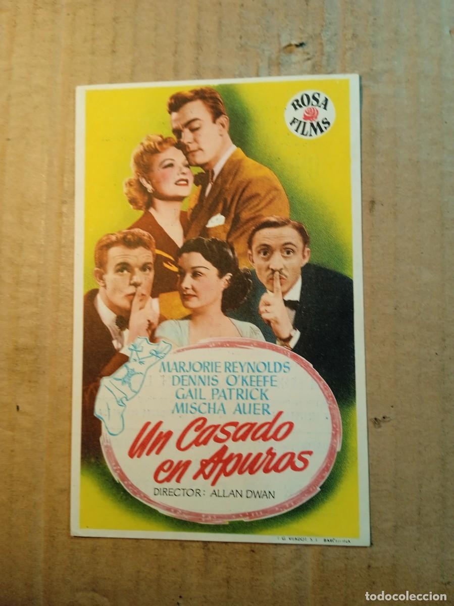 Cine: FOLLETO DE MANO CON PUBLICIDAD UN CASADO EN APUROS