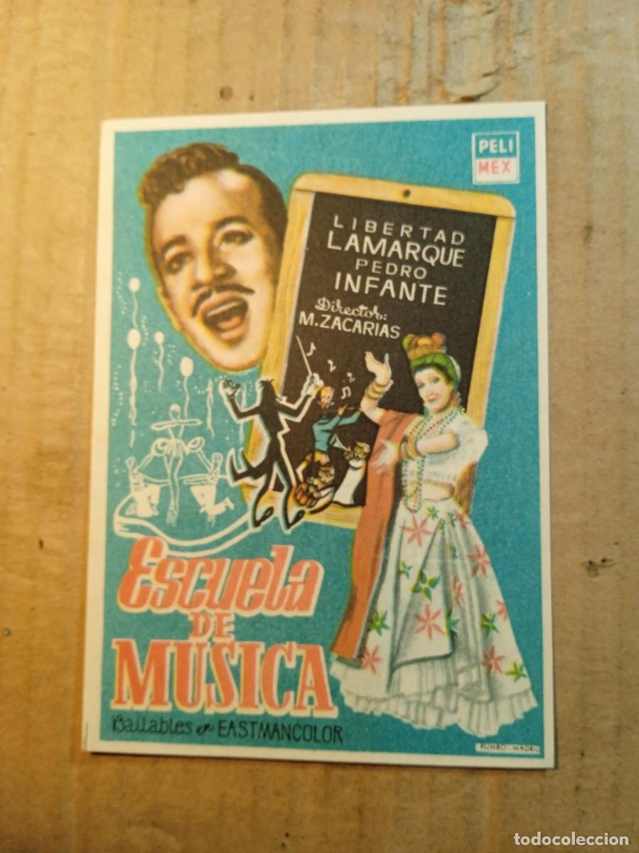 Cine: FOLLETO DE MANO CON PUBLICIDAD ESCUELA DE M&Uacute;SICA