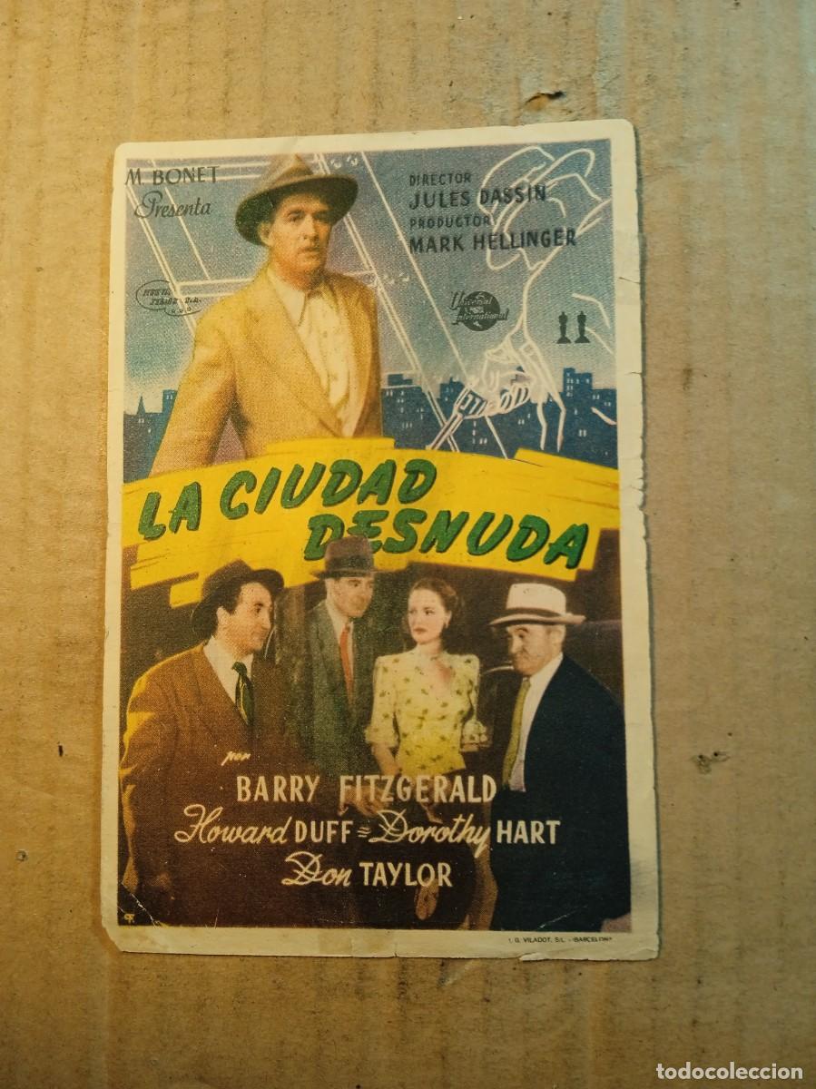  Flyers Publicitaires de films Anciens: FOLLETO DE MANO CON PUBLICIDAD LA CIUDAD DESNUDA