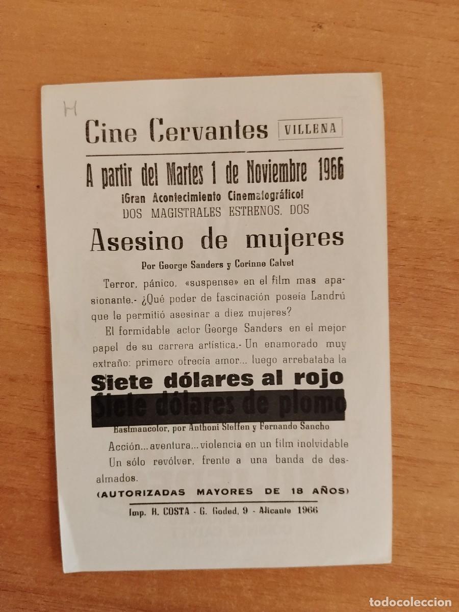 Cine: ROSA-PROGRAMA DE LA PELICULA --EL ASESINO DE MUJERES ct - Foto 2
