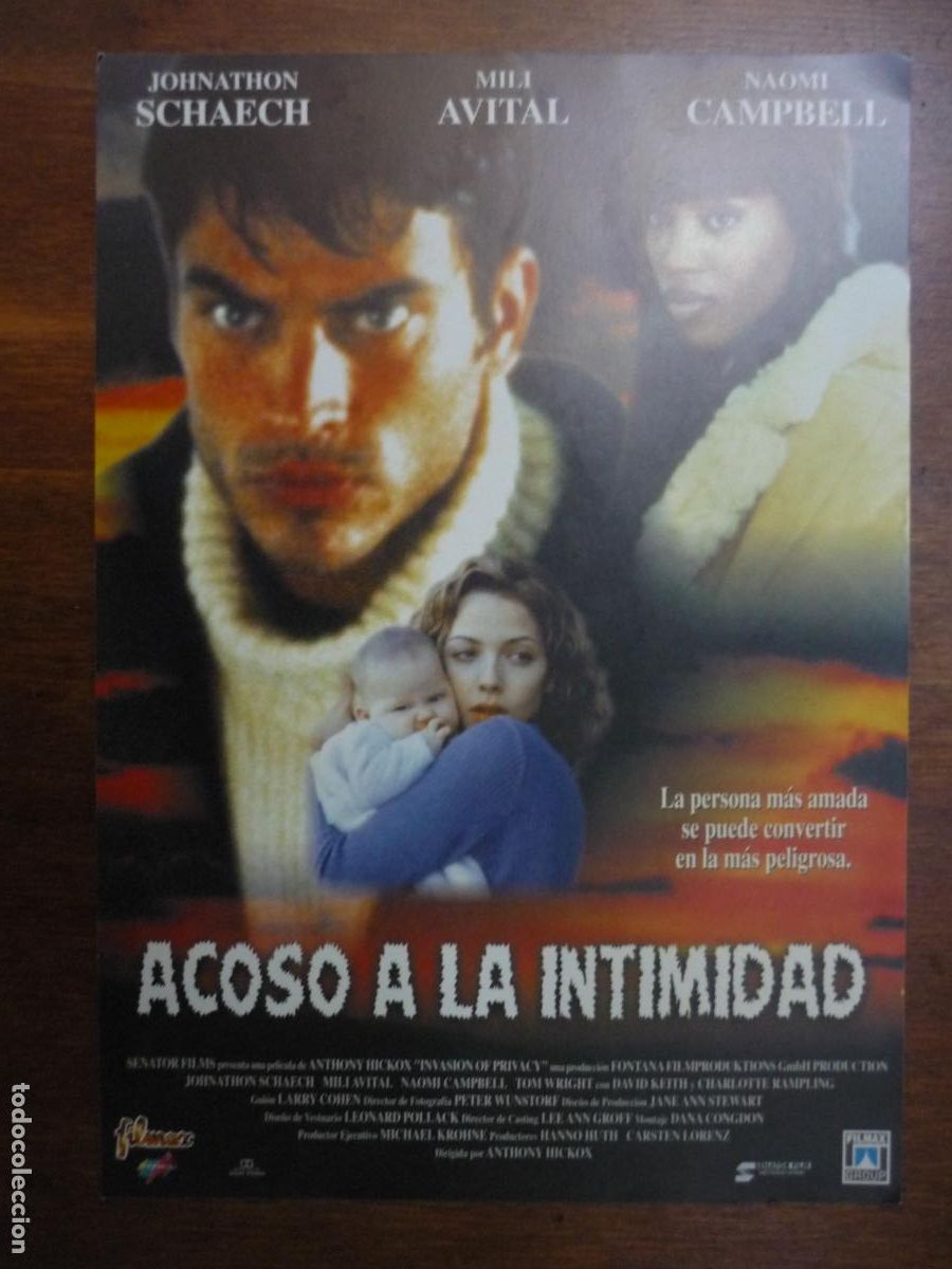 Cine: acoso a la intimidad - folleto mano original invitacion preestreno - naomi campbell