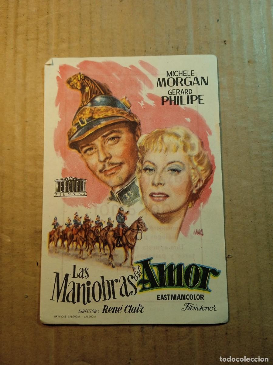 Cine: FOLLETO DE MANO CON PUBLICIDAD LAS MANIOBRAS DEL AMOR