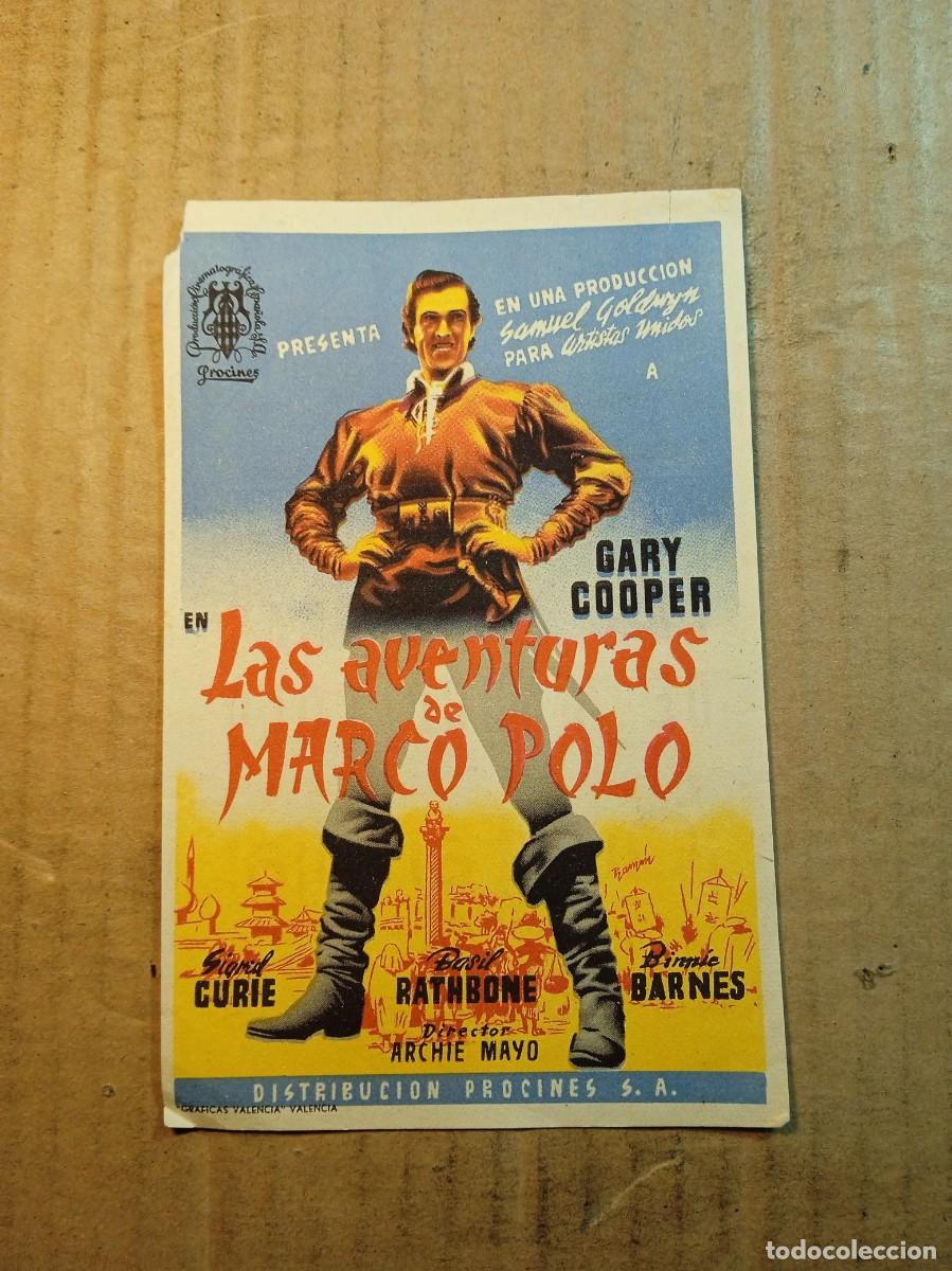  Flyers Publicitaires de films Anciens: FOLLETO DE MANO CON PUBLICIDAD LAS AVENTURAS DE MARCO POLO