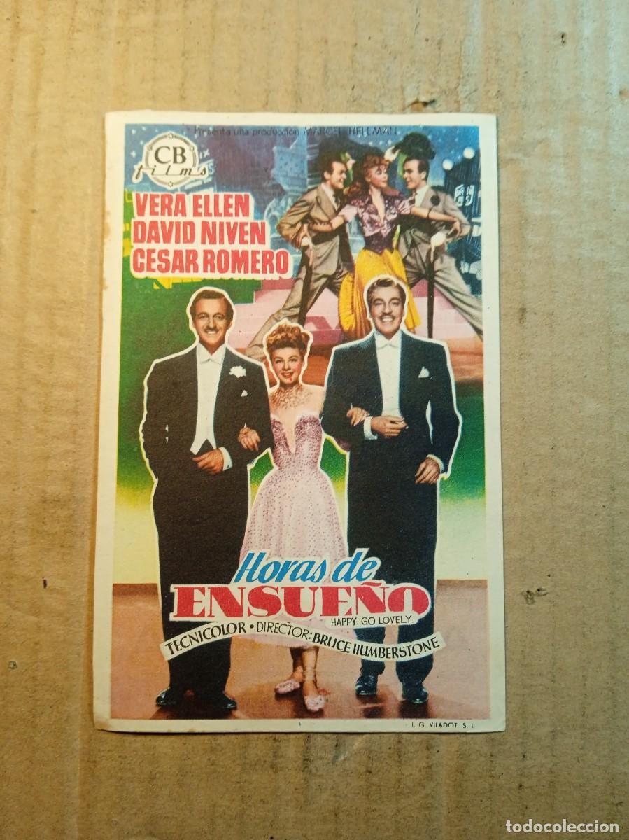 Cine: FOLLETO DE MANO CON PUBLICIDAD HORAS DE ENSUE&Ntilde;O
