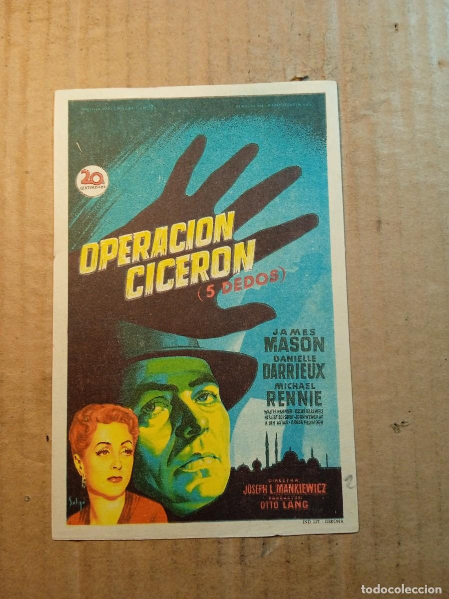 Cine: FOLLETO DE MANO CON PUBLICIDAD OPERACI&Oacute;N CICER&Oacute;N (5 DEDOS)
