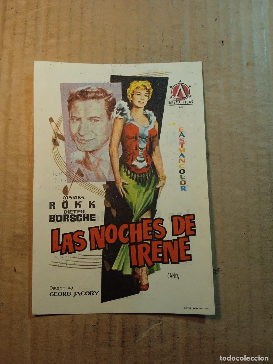 Cine: FOLLETO DE MANO CON PUBLICIDAD LAS NOCHES DE IRENE
