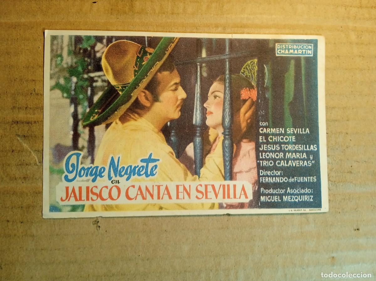 Cine: FOLLETO DE MANO CON PUBLICIDAD JALISCO CANTA EN SEVILLA