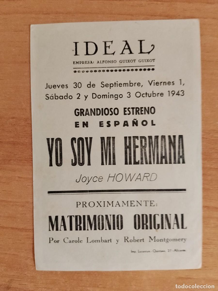 Cine: TURQ-PROGRAMA DE LA PELICULA --YO SOY MI HERMANA - Foto 2