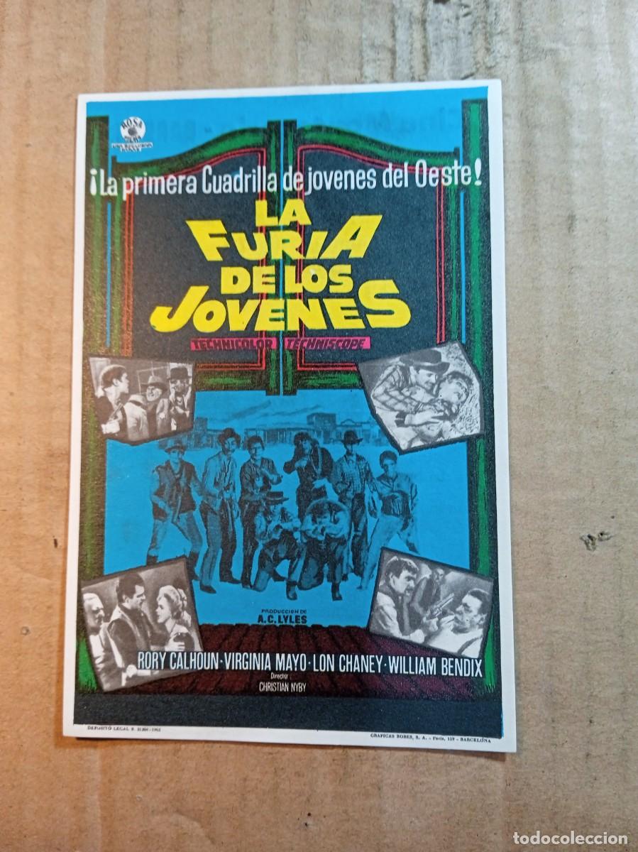  Foglietti di film di film antichi di cinema: FOLLETO DE MANO CON PUBLICIDAD LA FURIA DE LOS J&Oacute;VENES