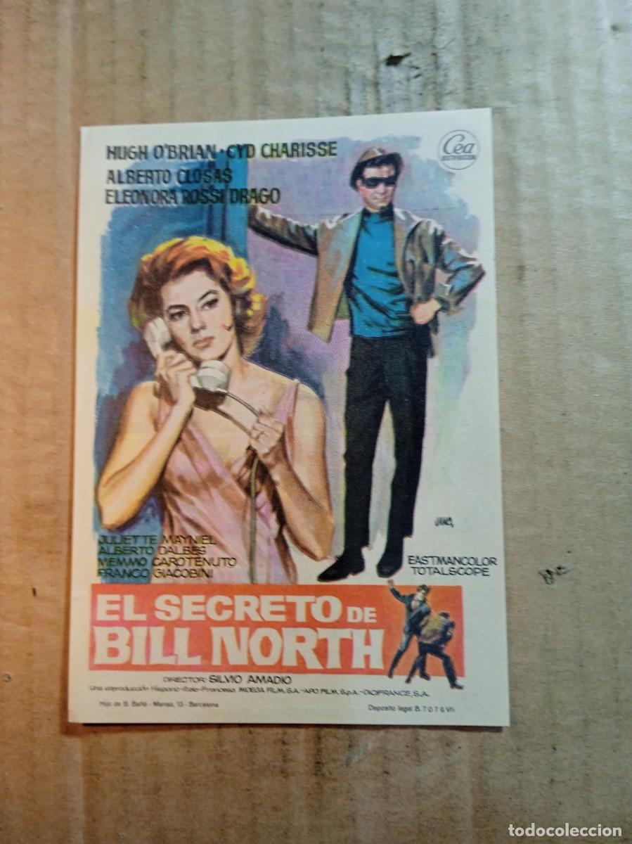  Foglietti di film di film antichi di cinema: FOLLETO DE MANO CON PUBLICIDAD EL SECRETO DE BILL NORTH