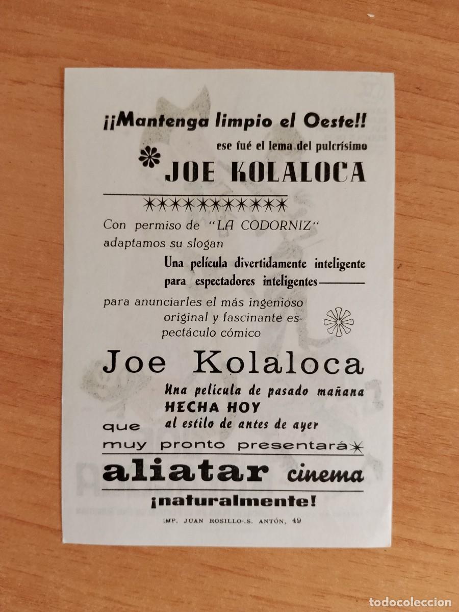 Cine: ROSA-PROGRAMA DE LA PELICULA --JOE KOLALOCA ct - Foto 2