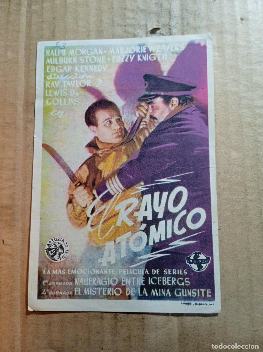  Foglietti di film di film antichi di cinema: FOLLETO DE MANO CON PUBLICIDAD EL RAYO ATOMICO