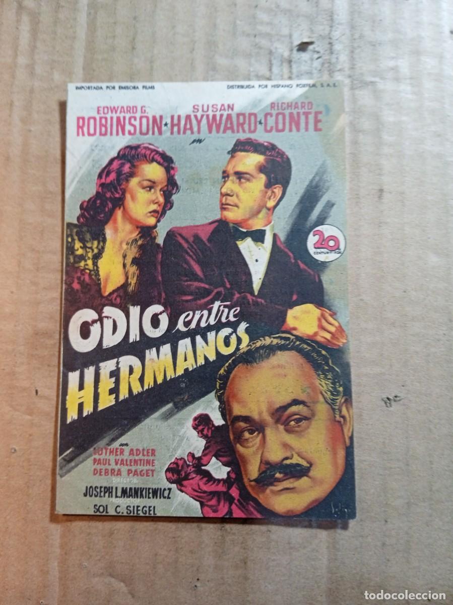 Cine: FOLLETO DE MANO CON PUBLICIDAD ODIO ENTRE HERMANOS