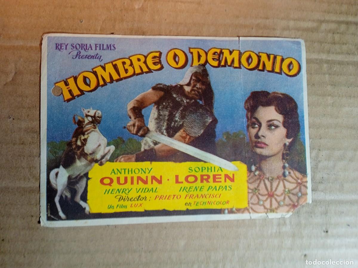 Cine: FOLLETO DE MANO CON PUBLICIDAD HOMBRE O DEMONIO