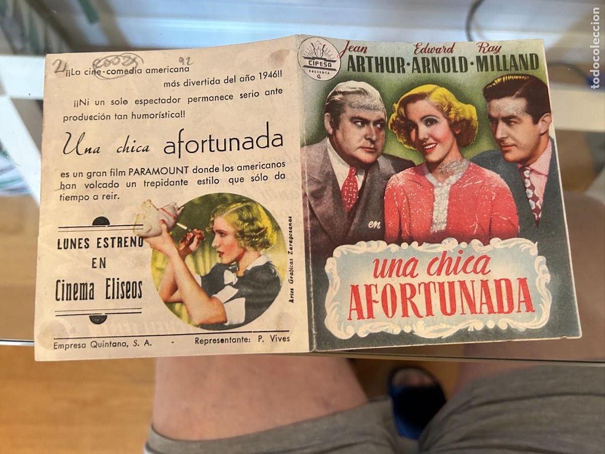 Cine: 1902 una chica afortunada cinema eliseos zaragoza con publicidad buen estado