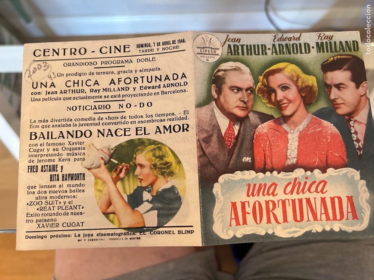 Cine: 1903 una chica afortunada torroella de mongri con publicidad buen estado