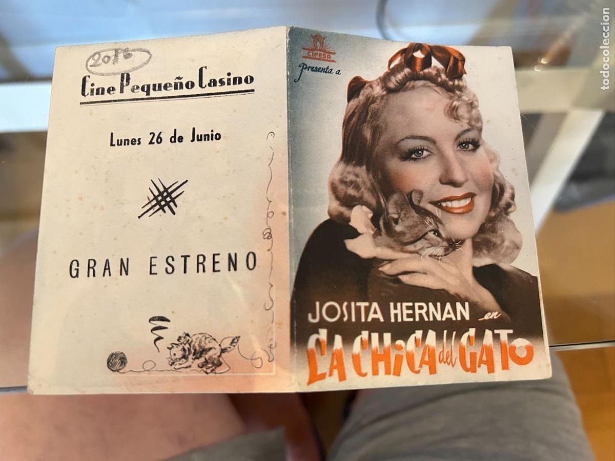 Cine: 1916 LA CHICA DEL GATO CINE PEQUE&Ntilde;O CASINO SAN SEBASTIAN CON PUBLICIDAD BUEN ESTADO