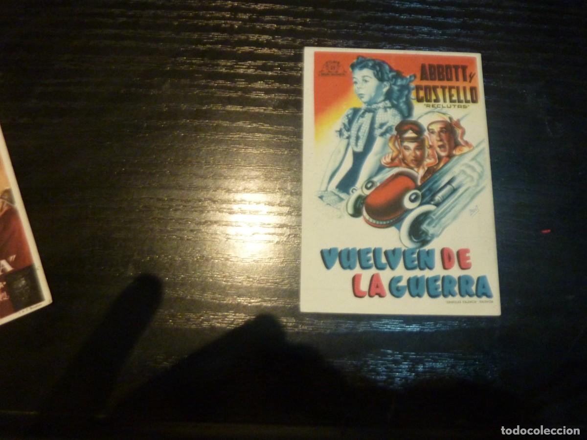 Cine: Folleto de cine VUELVEN DE LA GUERRA con publicidad