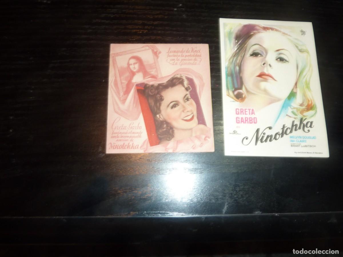 Cine: 2 Folletos de cine DIFERENTES de NINOTCHKA con publicidad
