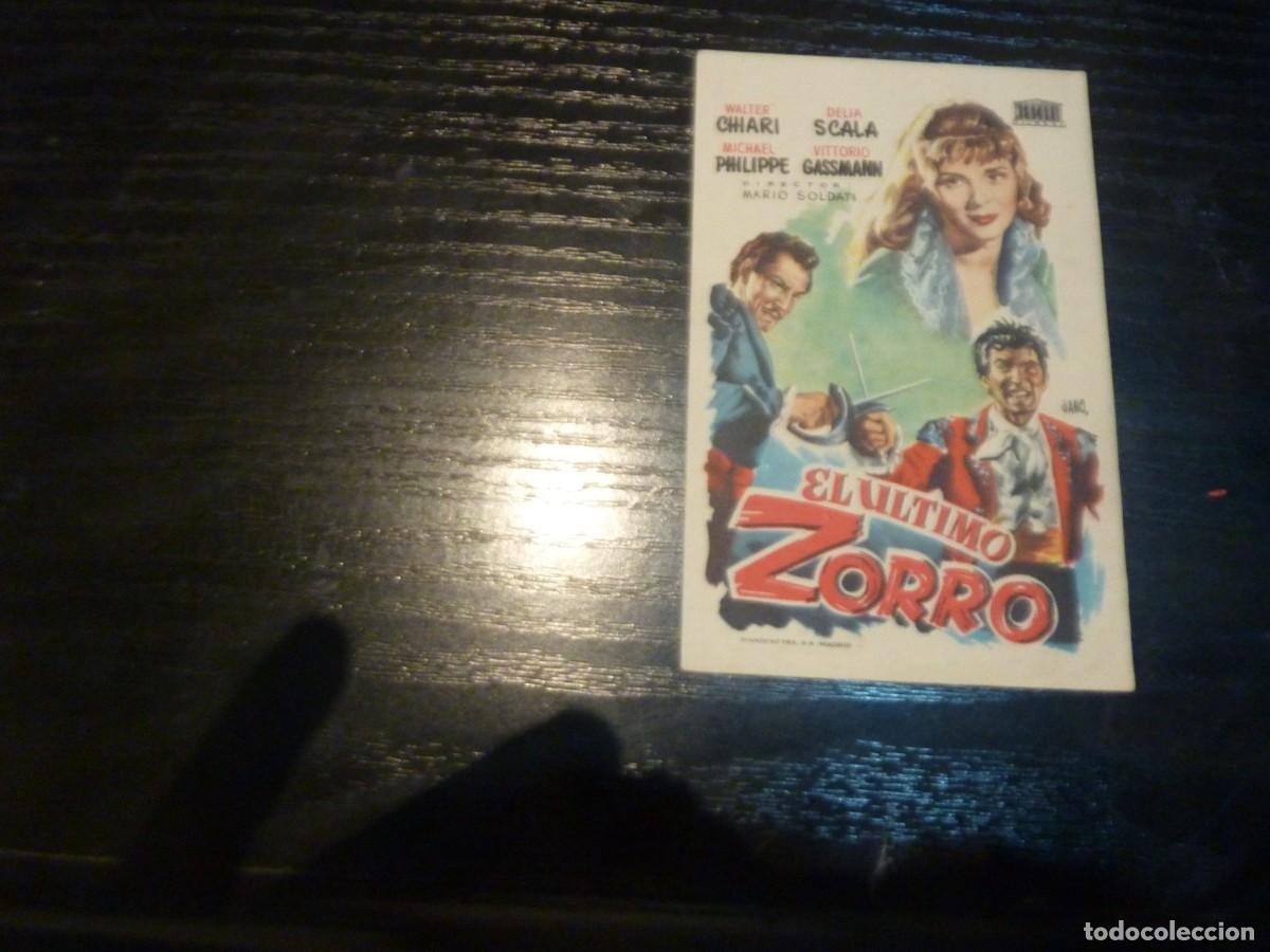 Cine: Folleto de cine EL ULTIMO ZORRO con publicidad