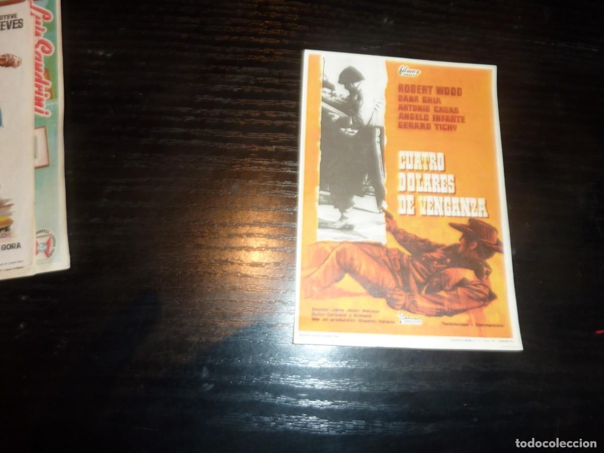 Cine: Folleto de cine CUATRO DOLARES DE VENGANZA con publicidad