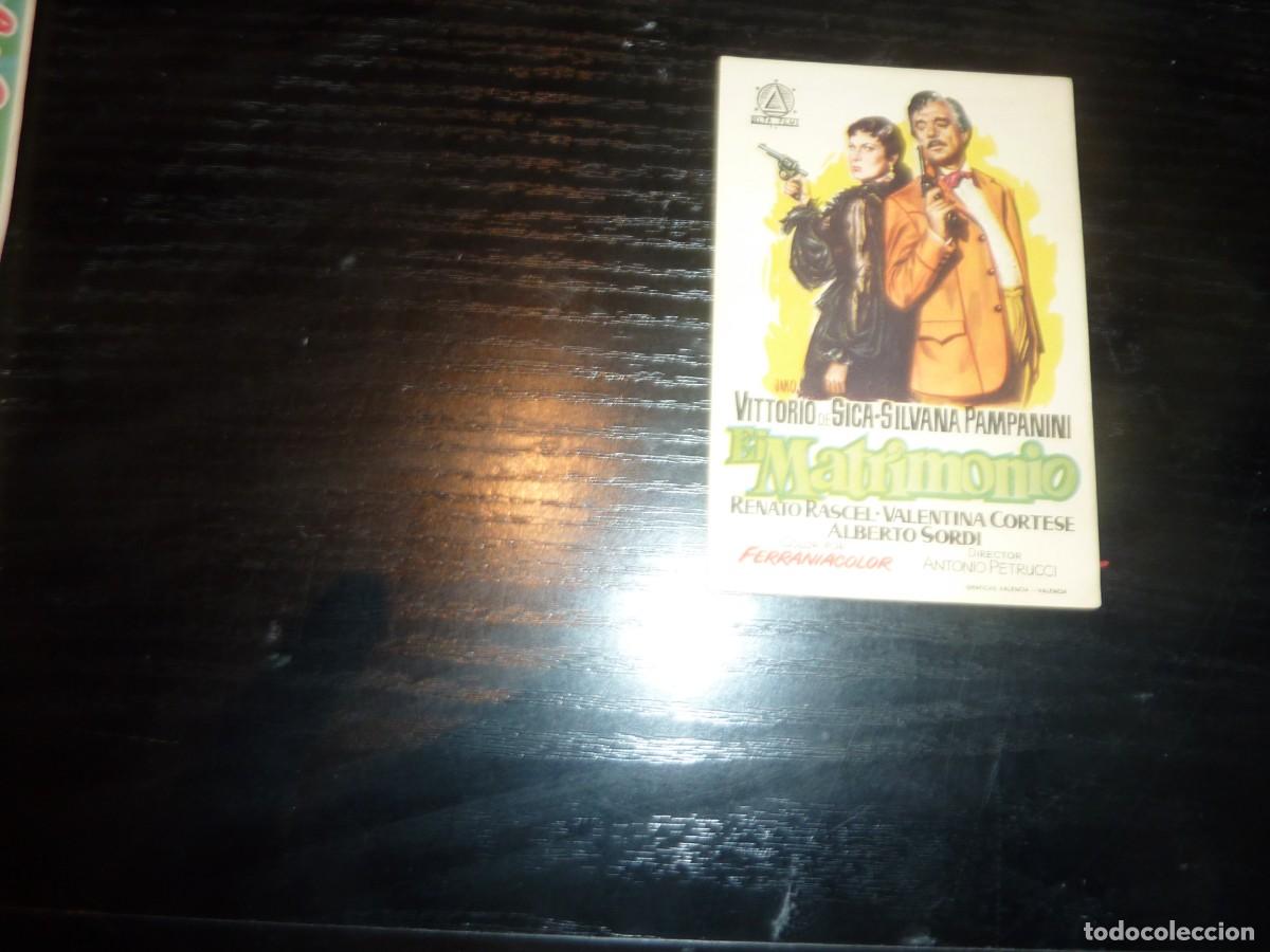 Cine: Folleto de cine EL MATRIMONIO con publicidad
