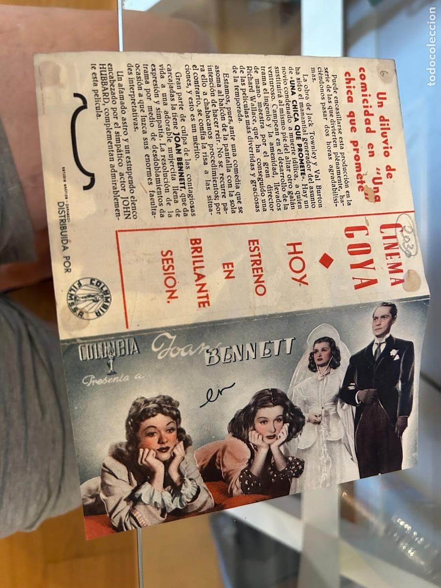 Cine: 1930 UNA CHICA QUE PROMETE CINEMA GOYA ZARAGOZA CON PUBLICIDAD BUEN ESTADO