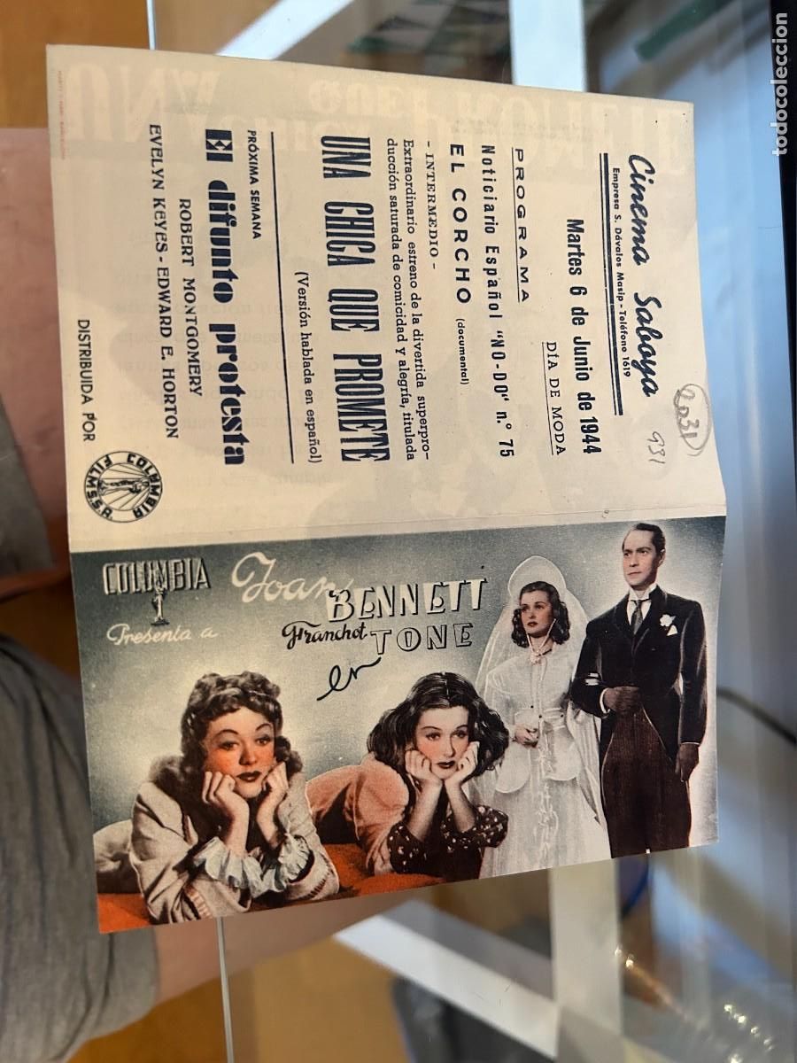 Cine: 1931 UNA CHICA QUE PROMETE CINEMA SABOYA CASTELLON CON PUBLICIDAD BUEN ESTADO