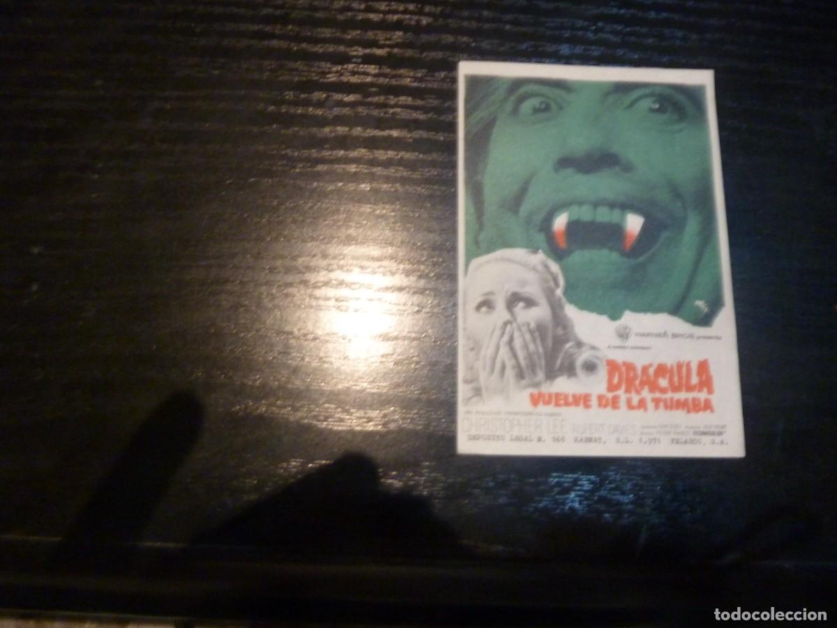 Cine: Folleto de cine DRACULA VUELVE DE LA TUMBA con publicidad