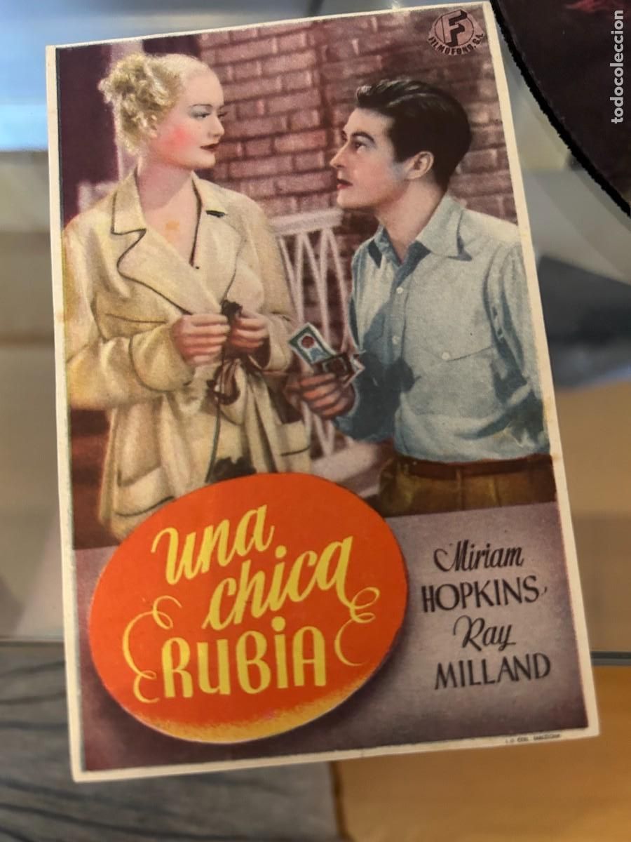 Cine: 1935 UNA CHICA RUBIA SIN PUBLICIDAD BUEN ESTADO