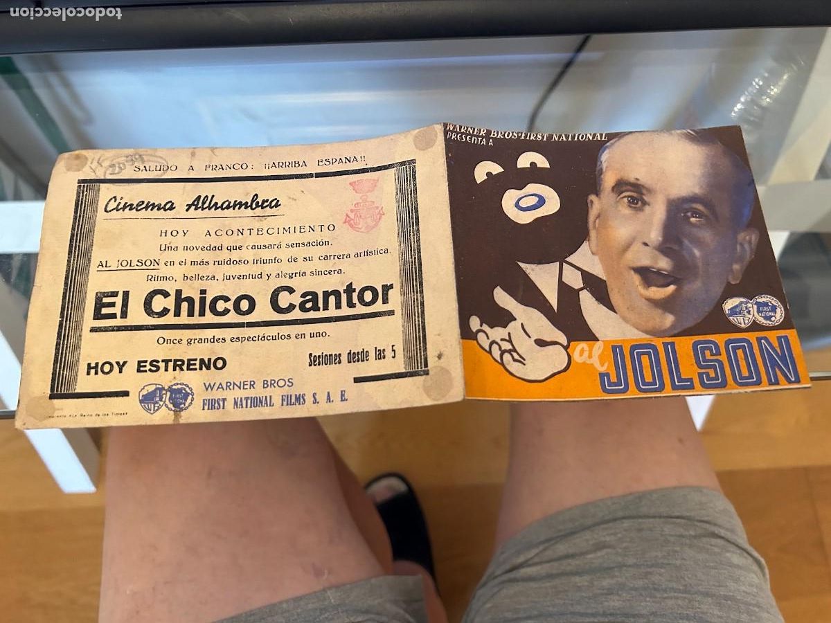 Cine: 1039 EL CHICO CANTOR CINEMA ALHAMBRA ZARAGOZA BUEN ESTADO CON PUBLICIDAD
